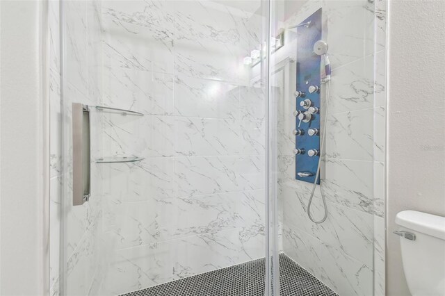 12304 Silton Peace Dr, Riverview, FL 33579 - bathroom featuring toilet and a marble finish shower