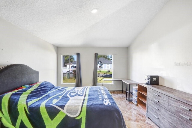 bedroom with a textured ceiling