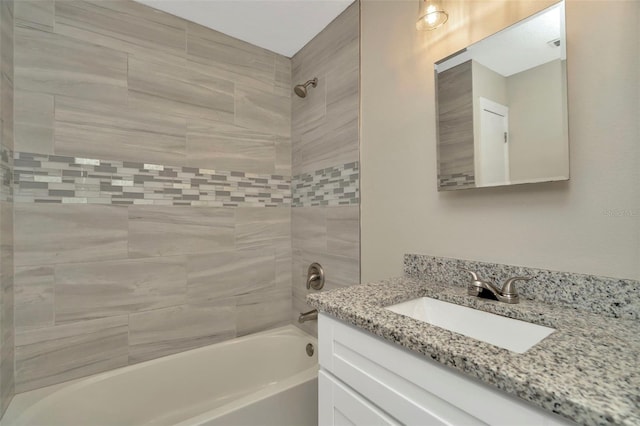7323 Andre Dr, Zephyrhills, FL 33541 - full bathroom featuring vanity and shower / bathtub combination