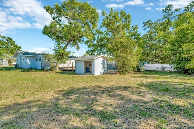 7323 Andre Dr, Zephyrhills, FL 33541 - view of yard with an outdoor structure and fence