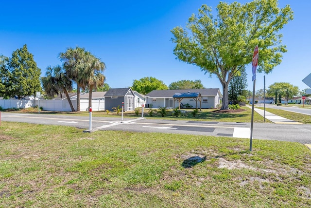 view of yard featuring fence