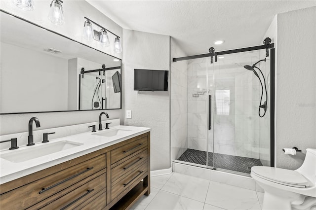 700 S Harbour Island Blvd Unit 240, Tampa, FL 33602 - full bath with a sink, a textured ceiling, and a shower stall