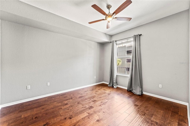 700 S Harbour Island Blvd Unit 240, Tampa, FL 33602 - empty room featuring ceiling fan, baseboards, and wood finished floors
