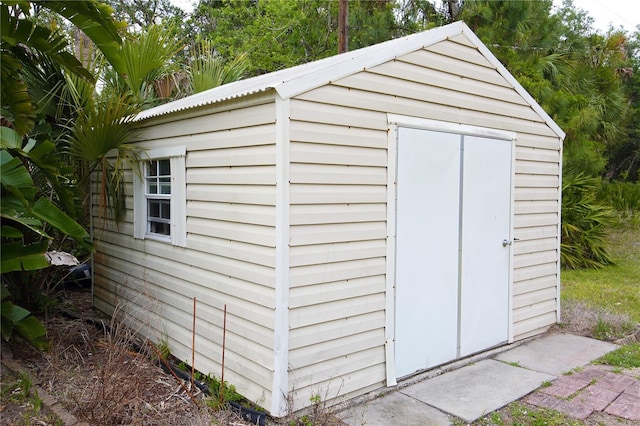 view of shed