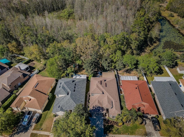 15925 Pond Rush Ct, Land O Lakes, FL 34638 - aerial perspective of suburban area featuring a heavily wooded area