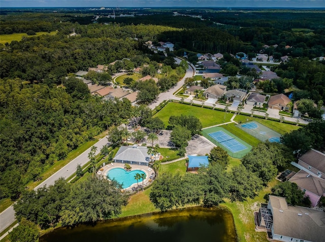 15925 Pond Rush Ct, Land O Lakes, FL 34638 - aerial view of property and surrounding area with a forest
