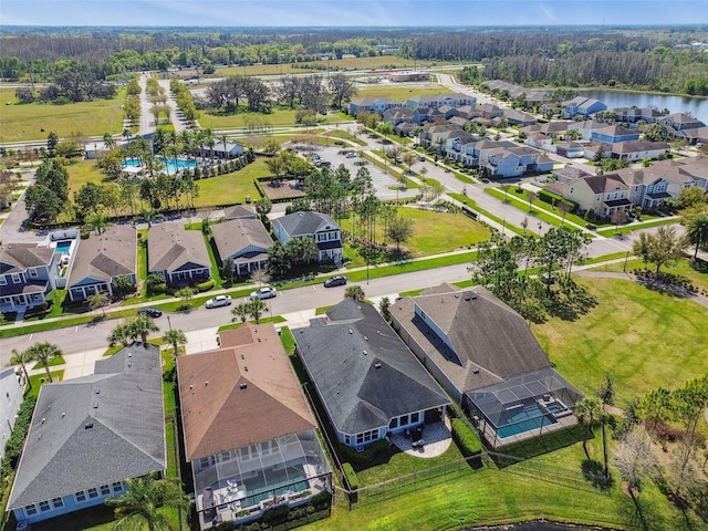 aerial view with a residential view