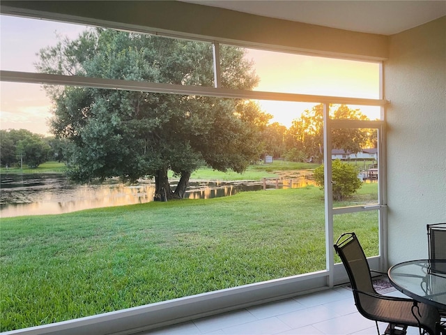 2327 Shirecrest Cove Way, Lutz, FL 33558 - view of green lawn featuring a water view and view of wooded area