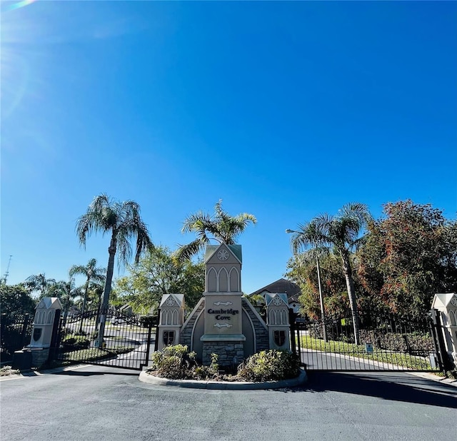 2327 Shirecrest Cove Way, Lutz, FL 33558 - view of asphalt street featuring a gate, a gated entry, and curbs