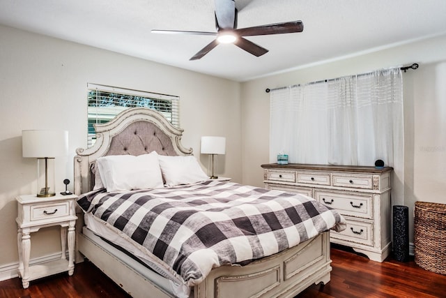 1828 Stancel Dr, Clearwater, FL 33764 - bedroom with dark wood-style floors and a ceiling fan