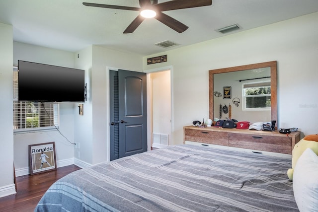 1828 Stancel Dr, Clearwater, FL 33764 - bedroom featuring wood finished floors, visible vents, and baseboards