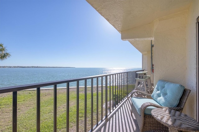 balcony with a water view