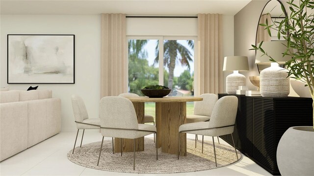 view of tiled dining room