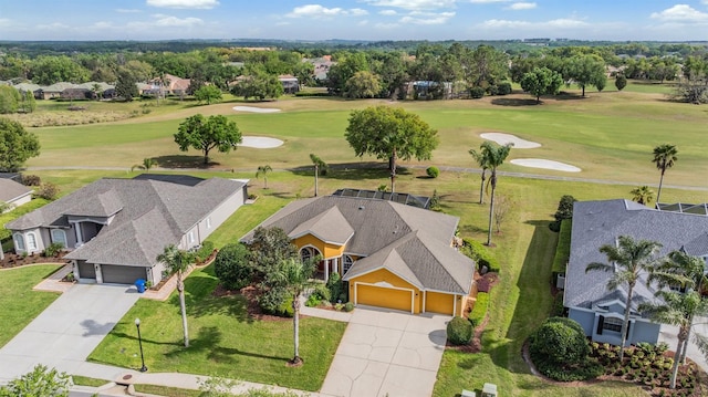 aerial view with view of golf course