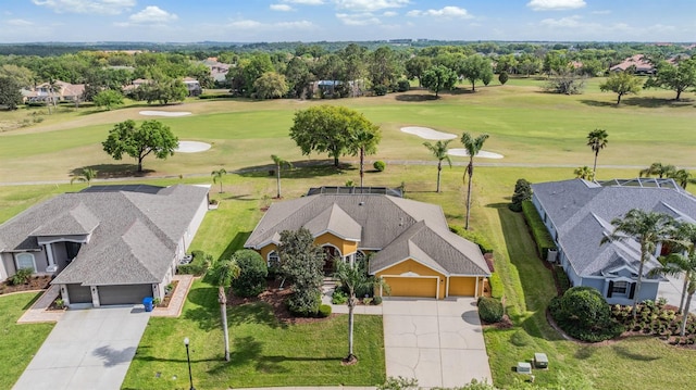 drone / aerial view with golf course view