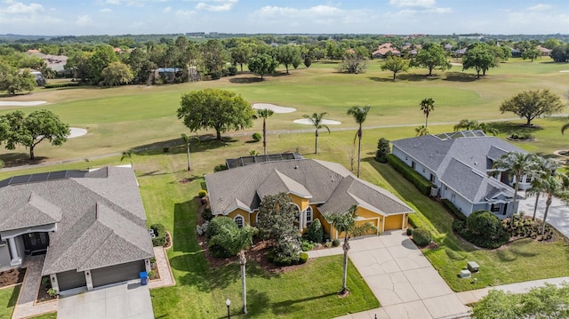 birds eye view of property featuring view of golf course