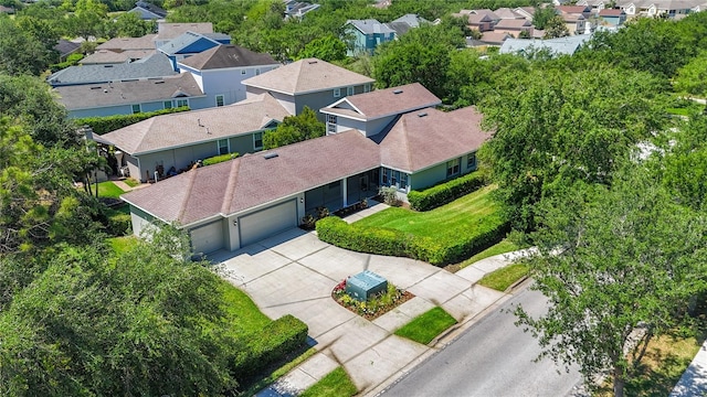 drone / aerial view with a residential view