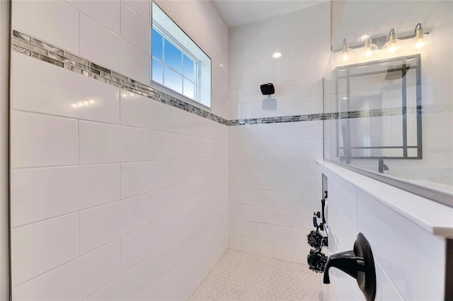 bathroom featuring walk in shower