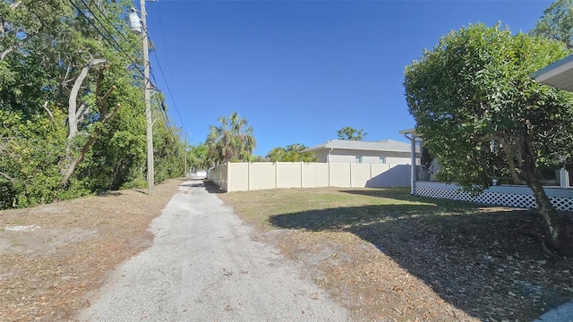 view of yard with fence