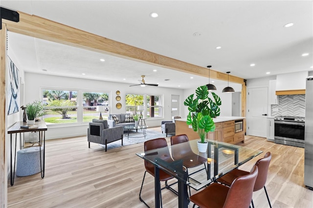 6531 2nd Ave N, Saint Petersburg, FL 33710 - dining room featuring light wood-type flooring, plenty of natural light, and recessed lighting