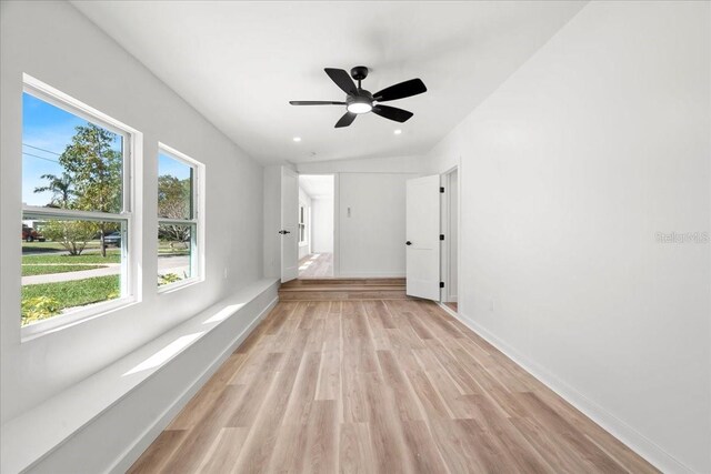 6531 2nd Ave N, Saint Petersburg, FL 33710 - empty room featuring recessed lighting, light wood-type flooring, baseboards, and a ceiling fan