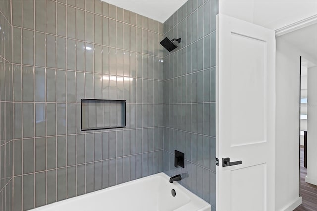 6531 2nd Ave N, Saint Petersburg, FL 33710 - bathroom with wood finished floors and  shower combination