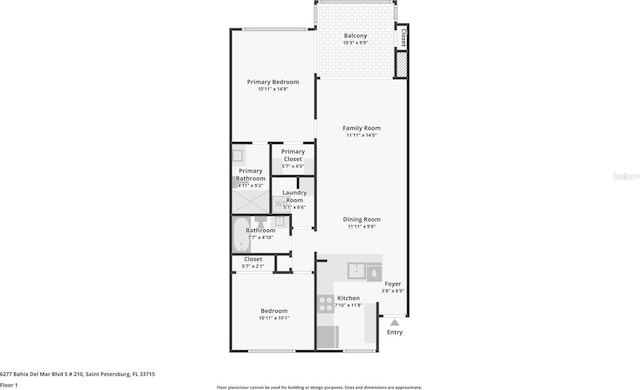 6277 Bahia Del Mar Blvd Unit 210, Saint Petersburg, FL 33715 - home floor plan