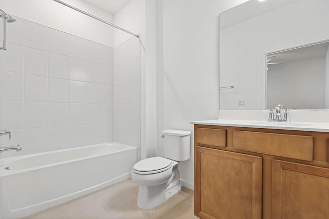 14180 Samoa Hill Ct, Riverview, FL 33569 - full bath with toilet, bathtub / shower combination, tile patterned flooring, and vanity
