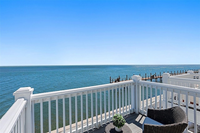 balcony with a water view