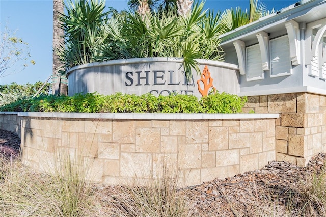 view of community sign
