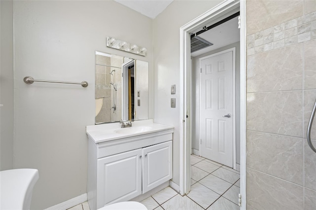3310 W Swann Ave, Tampa, FL 33609 - bathroom featuring walk in shower and vanity