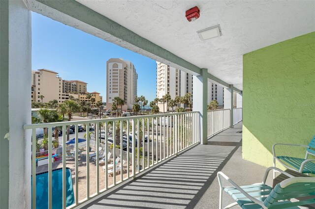 balcony featuring a view of city