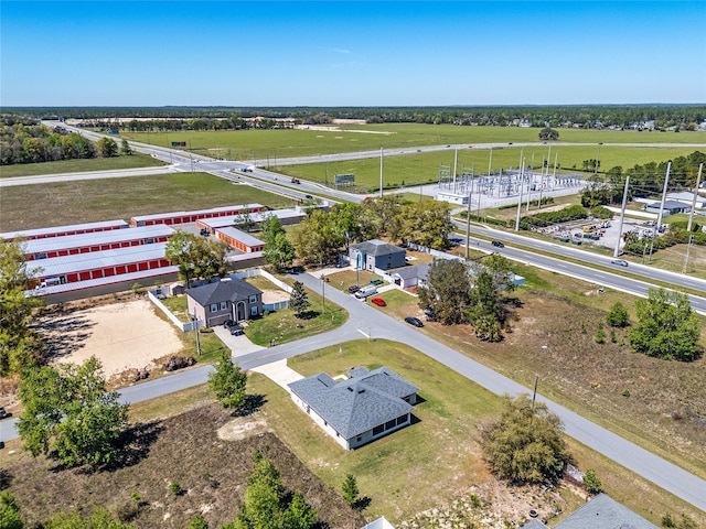 aerial view with a rural view