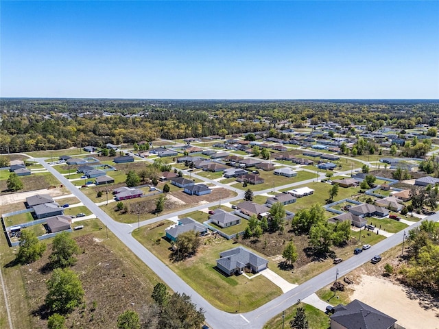 aerial view with a residential view