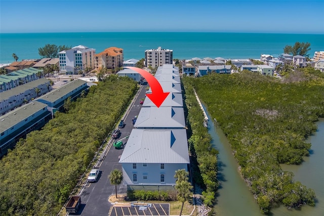 19829 Gulf Blvd Unit 601, Indian Shores, FL 33785 - bird's eye view featuring a water view