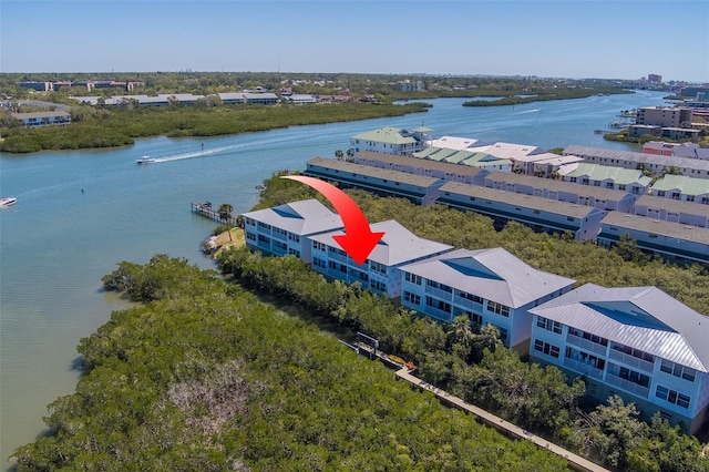 19829 Gulf Blvd Unit 601, Indian Shores, FL 33785 - birds eye view of property featuring a water view
