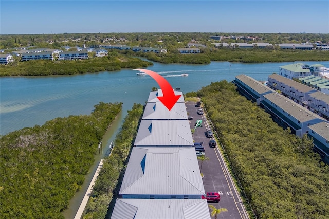 19829 Gulf Blvd Unit 601, Indian Shores, FL 33785 - birds eye view of property featuring a water view