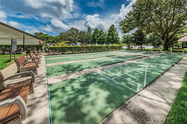 view of home's community with shuffleboard