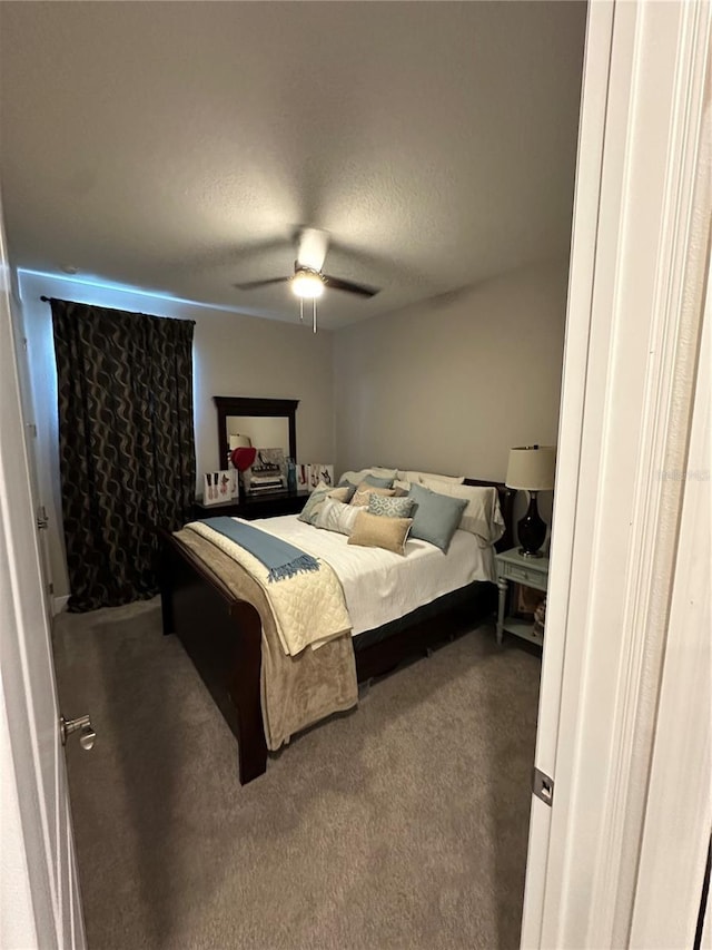 1904 146th Ter E, Parrish, FL 34219 - carpeted bedroom featuring a ceiling fan and a textured ceiling