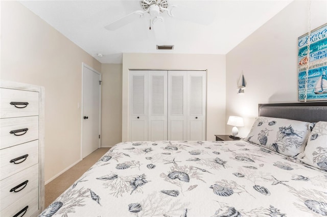 2700 Bayshore Blvd Unit 512, Dunedin, FL 34698 - bedroom with carpet floors, a closet, and ceiling fan