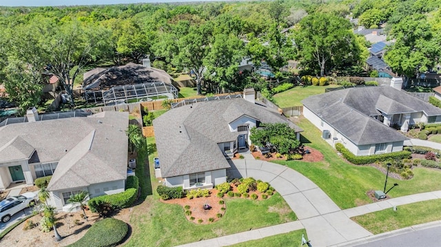 aerial view featuring a residential view