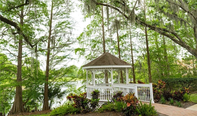view of property's community with a gazebo