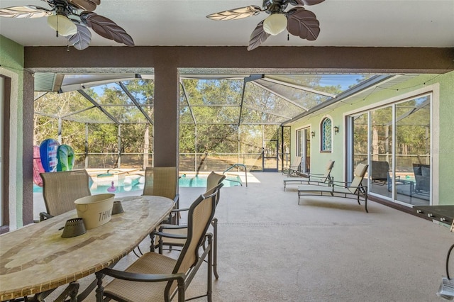16340 Marquis Rd, Brooksville, FL 34614 - view of patio / terrace with an outdoor pool, glass enclosure, and outdoor dry bar