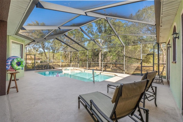 16340 Marquis Rd, Brooksville, FL 34614 - outdoor pool featuring glass enclosure and a patio