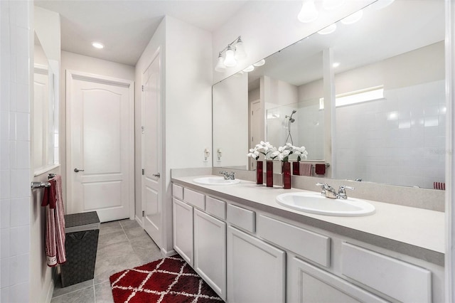 7494 Pool Compass Loop, Wesley Chapel, FL 33545 - bathroom with double vanity and a walk in shower