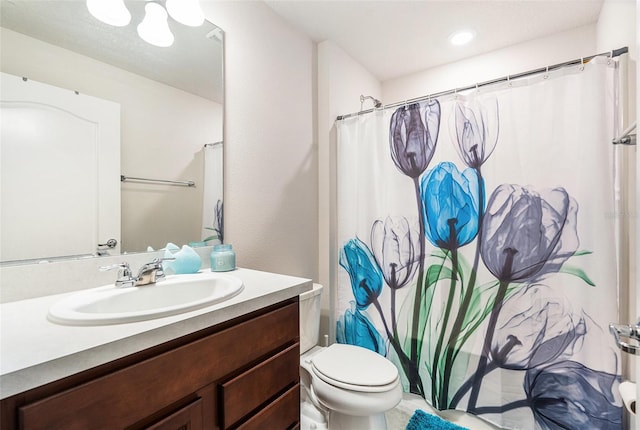 7494 Pool Compass Loop, Wesley Chapel, FL 33545 - full bathroom with vanity, toilet, and a shower with shower curtain