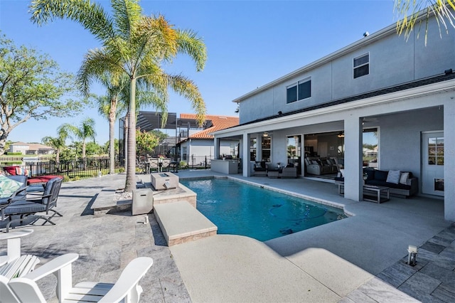 17927 Bahama Isle Cir, Tampa, FL 33647 - view of pool with fence, a patio, outdoor lounge area, and a fenced in pool