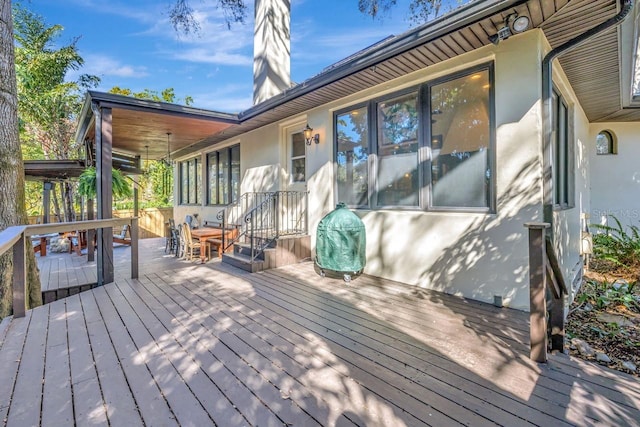 1108 W Charter St, Tampa, FL 33602 - wooden deck featuring outdoor dining area