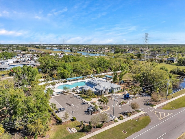 8528 Quarter Horse Dr, Riverview, FL 33578 - aerial view of a pool area and a tree filled landscape