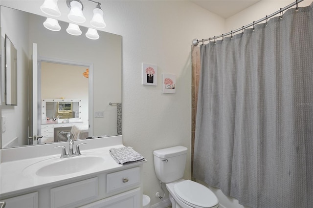 17541 Timberline Pkwy, Punta Gorda, FL 33982 - full bathroom featuring shower / bath combination with curtain, toilet, and vanity